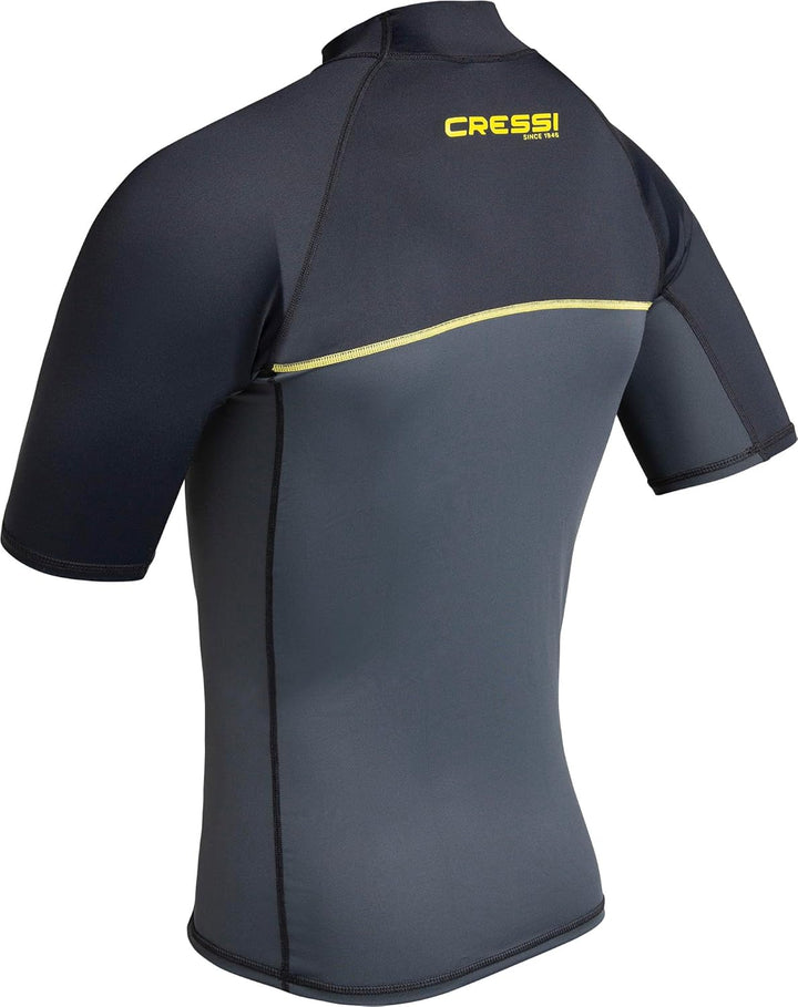 CRESSI Shield Man Rash Guard Short/SL Schützender Rashguard für SUP und Wassersport Schwarz/Grau S,