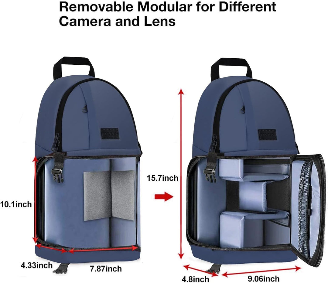 MOSISO Kameratasche Brust, DSLR/SLR/Spiegellose Kamera Rucksack Tasche Stossfester Fotografie Rucksa