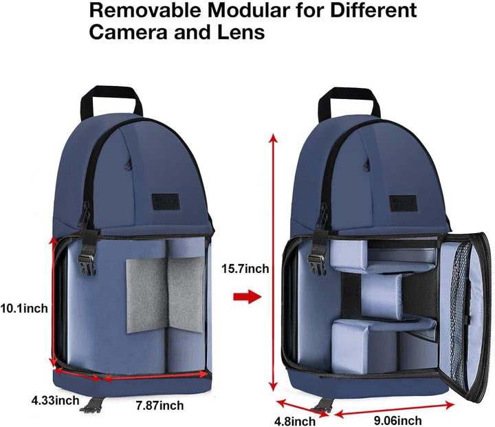 MOSISO Kameratasche Brust, DSLR/SLR/Spiegellose Kamera Rucksack Tasche Stossfester Fotografie Rucksa
