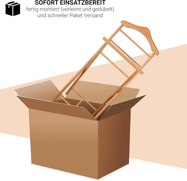 Stummer Diener aus Massiv Holz - klappbarer Herrendiener und Butler - fertig montierter Damendiener