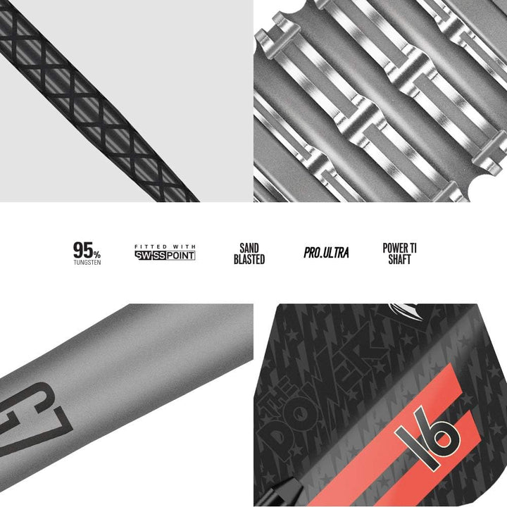 Target Darts Phil Taylor Power 9-Five 7 Gen 95% Woflram Swiss Point Steeldarts-Set 24gr, 24gr