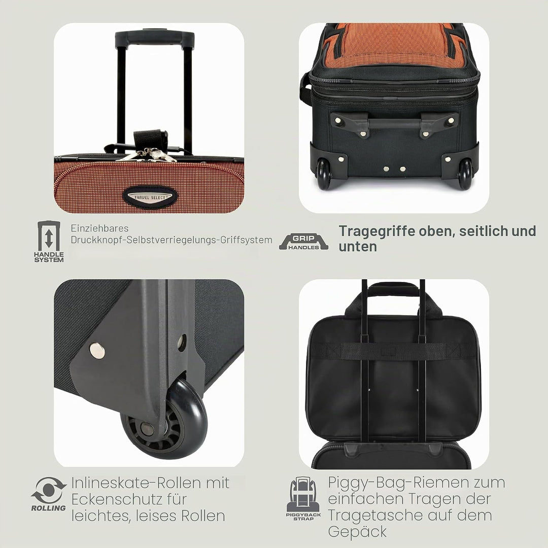 Travel Select Amsterdam Erweiterbares Rollgepäck 8-Piece Set (15/21/25/29/Packing Cubes) Marineblau