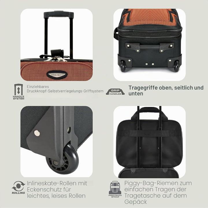 Travel Select Amsterdam Erweiterbares Rollgepäck 8-Piece Set (15/21/25/29/Packing Cubes) Marineblau