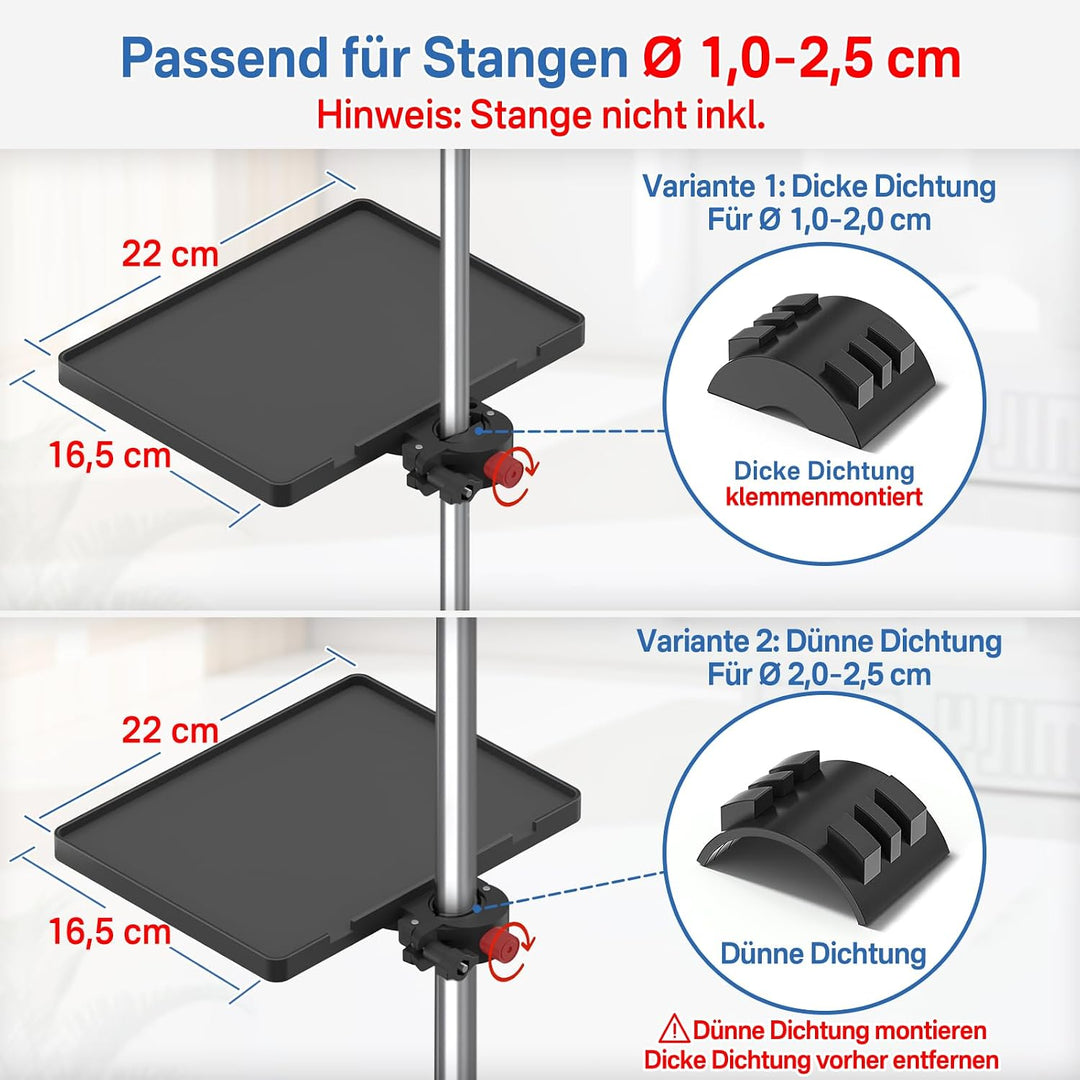 Funktionale Mikrofonständer-Ablage mit verstellbarer Mikrofonständer-Handyhalterung – 8,7"x6,5" Mikr