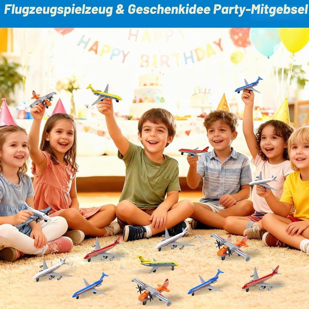 YongnKids 18 Pack Spielzeug Flugzeug, Diecast für Jungen Alter 3 4-7 8-12, Legierung Flugzeuge Model