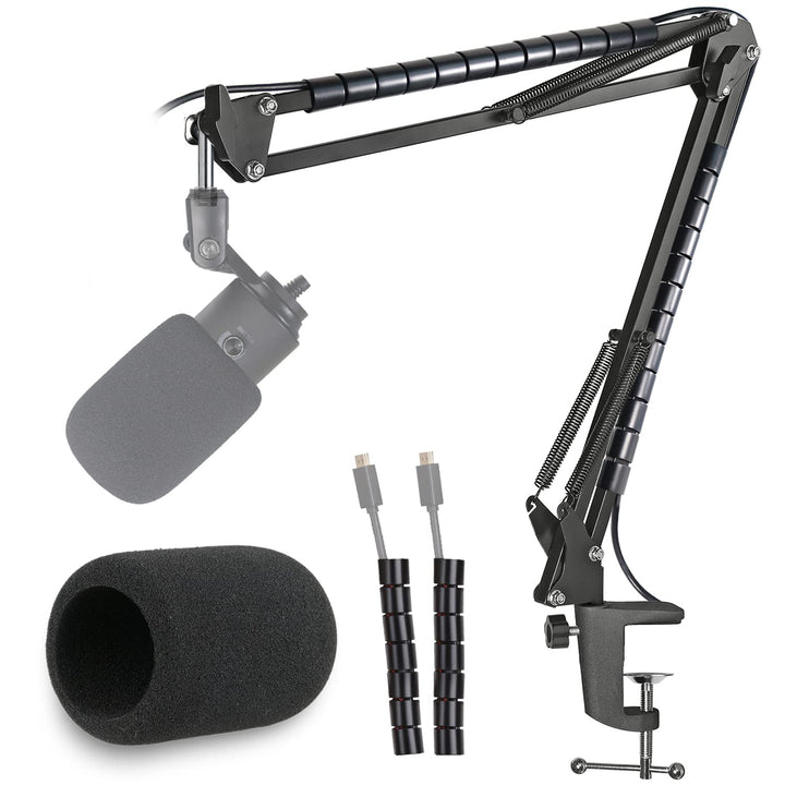Fifine K669 Mikrofonarm mit Popschutz, Boom Arm Microphone Arm und Flexibler Kabelkanal Kompatibel m