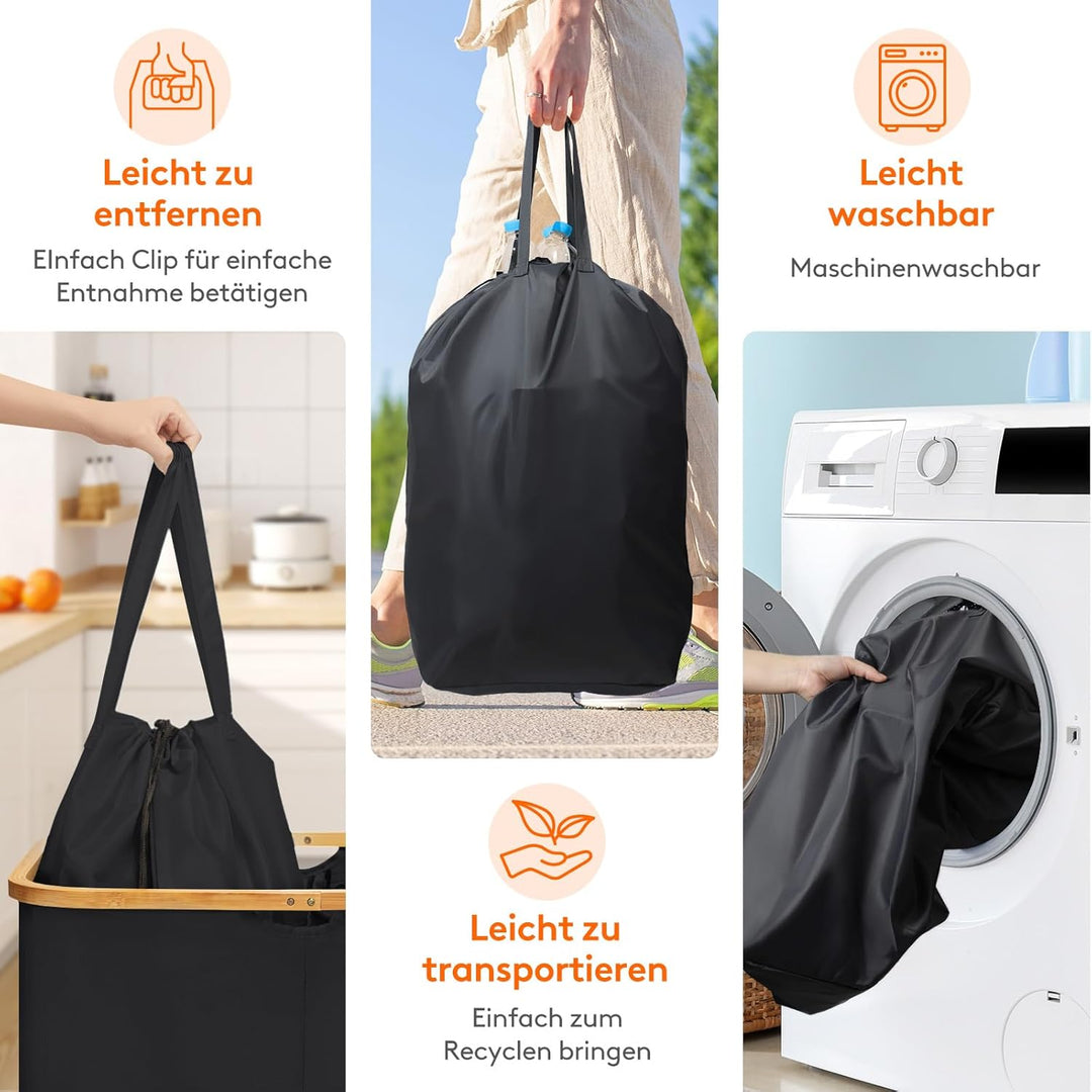 Lifewit 150L Pfandflaschen Sammelbehälter 2 fächer mit Deckel, Gross Pfandflaschen Behälter 2 Traget