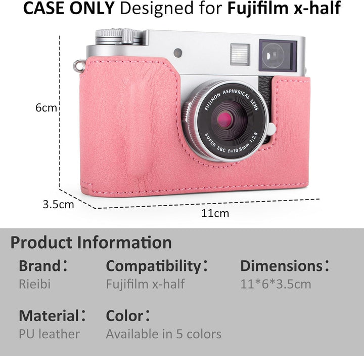 Rieibi x-Half/X-HF1 Case PU Leder Kameratasche für Fujifilm X Half Mirrorless Kamera Schutzhülle mit