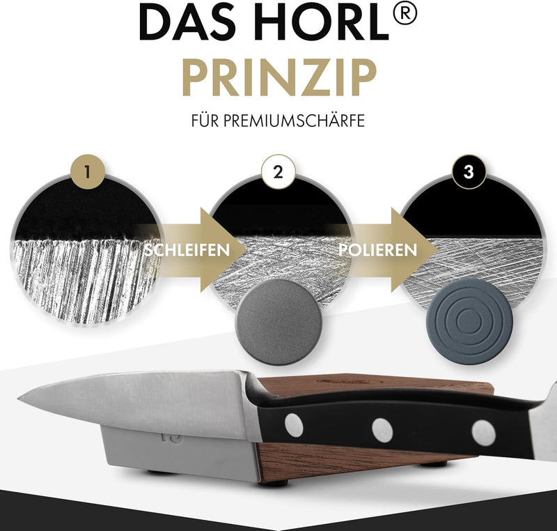 Horl 2 Rollschleifer Nussbaum & Magnetschleiflehre Walnuss, Walnuss