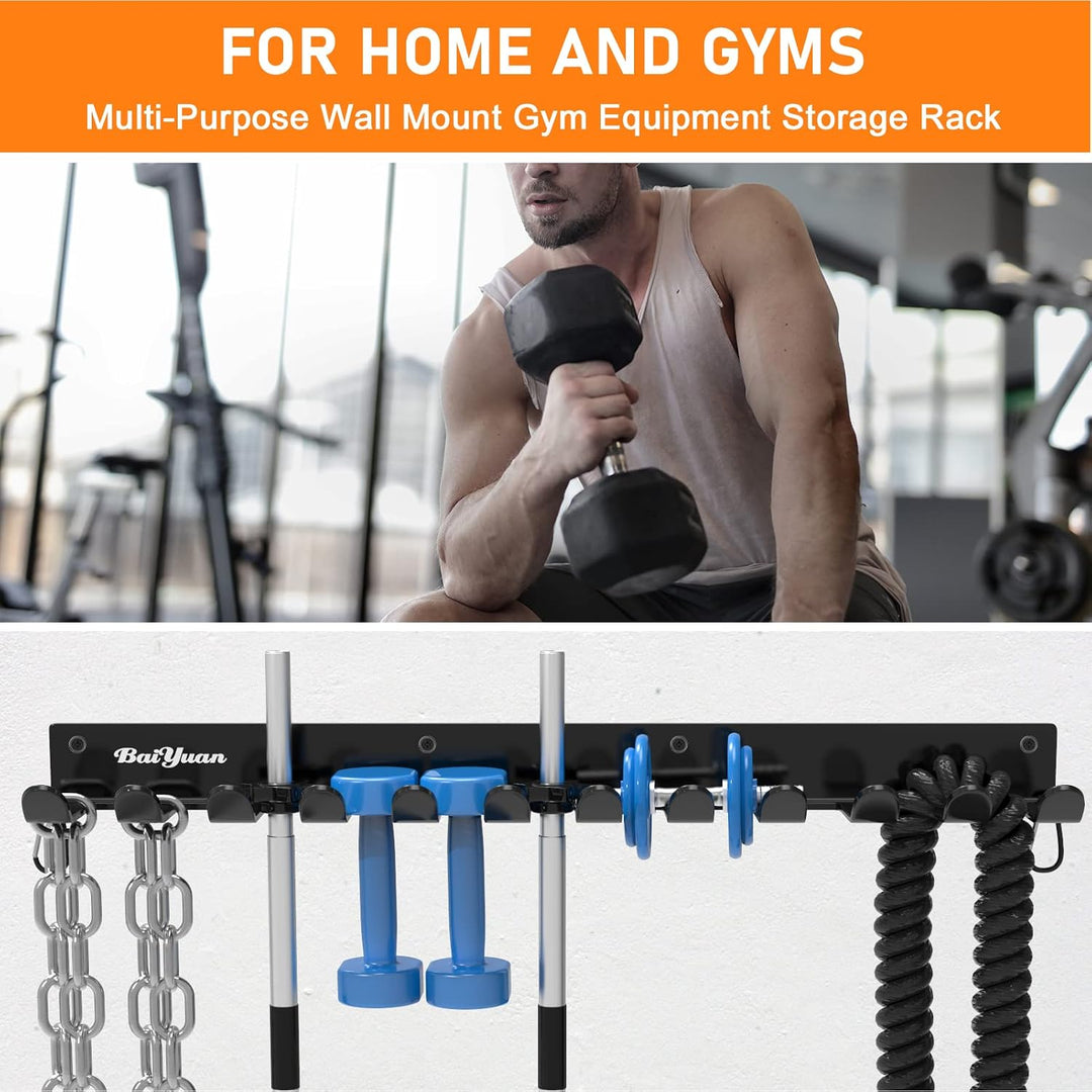 Home Gym Aufbewahrungsregal – 12 Haken Heavy Duty Gym Rack Organizer, Mehrzweck-Workout-Ausrüstung,