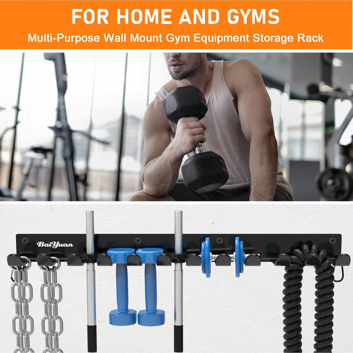 Home Gym Aufbewahrungsregal – 12 Haken Heavy Duty Gym Rack Organizer, Mehrzweck-Workout-Ausrüstung,