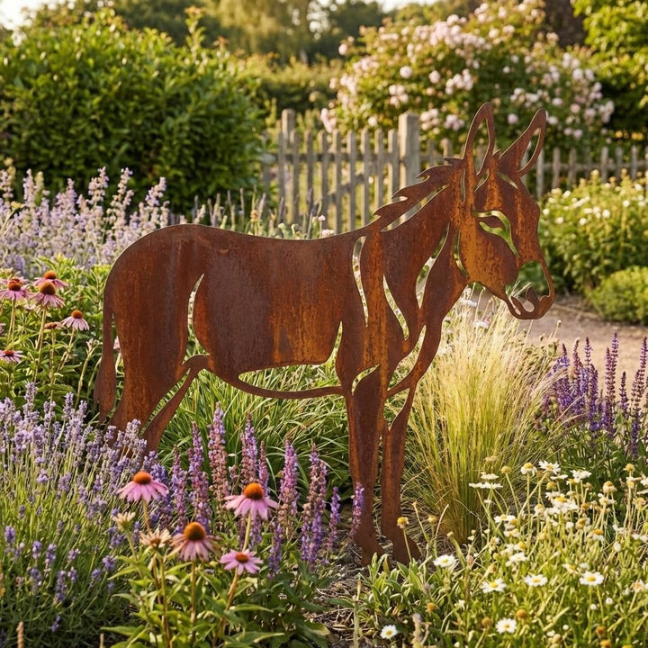 Kapaga - Gartenfigur aus Rost auf Einschlagbeinen - Metall Tierfigur - Edelrost Dekofigur - Tier Fig