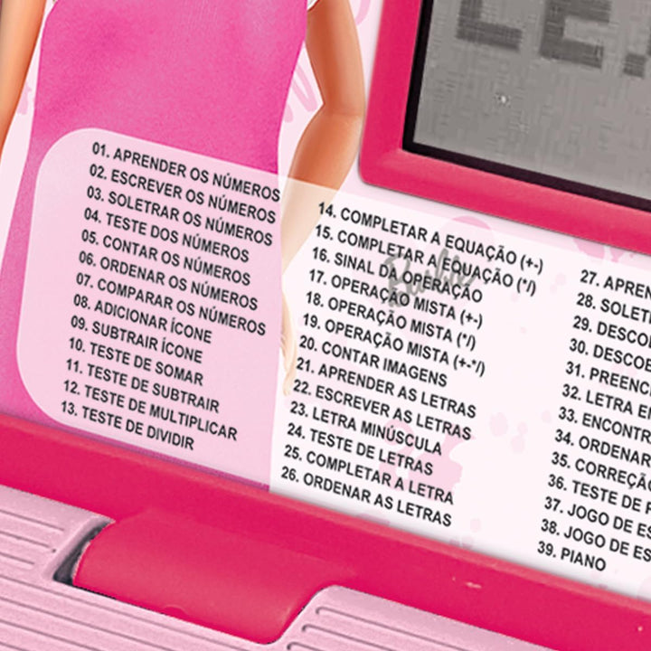 LEXIBOOK, Barbie, Bilingue Pädagogischer Computer Portugiesisch/Englisch, Brinquedo für Crianças com