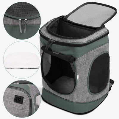 Navaris Rucksack für Hund Katze gepolstert - Hunderucksack Katzenrucksack - 33x28x43cm Haustier Back