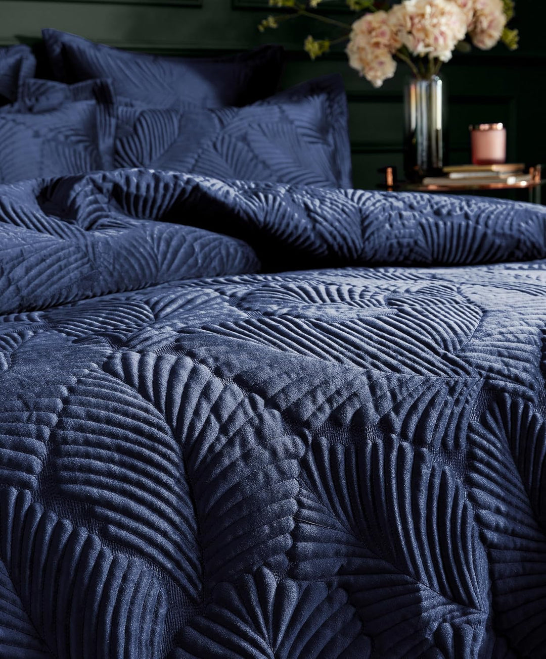 Paoletti Palmeria Gesteppte Bettdecke, Polyester, Navy, 260 x 220 cm 260 x 220 cm Navy, 260 x 220 cm