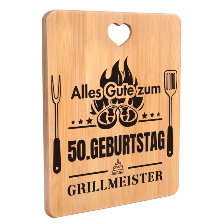 50 Geburtstag Geschenk - Happy Birthday Bambus Schneidebrett, 50 Geburtstag Mann und Frau,1975 Gebur