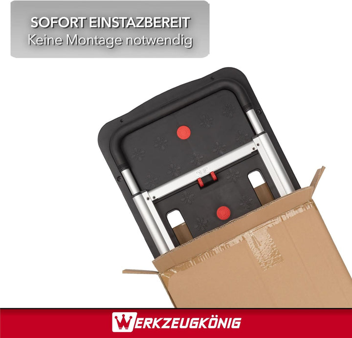 Premium Plattformwagen flach klappbar bis 150kg Tragkraft | Extra Robuste Transporthilfe mit schnell