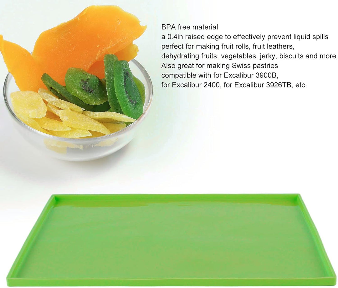 4 Stück Silikon-Trockenmatten mit Rand, Silikonblätter, Antihaft-Silikon-Tabletteinlage für Obst, Le