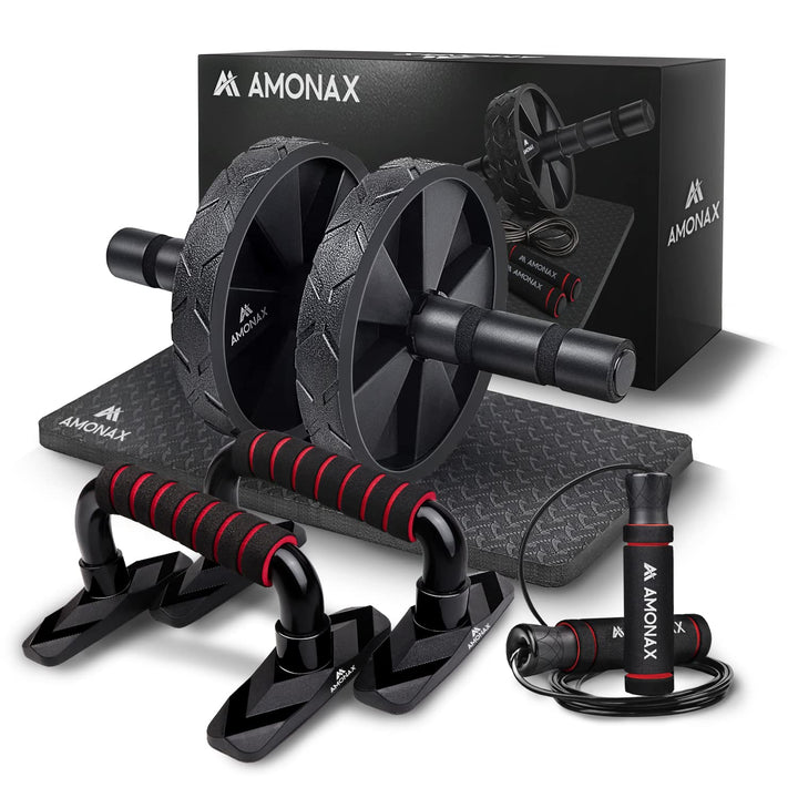 Amonax Bauchroller, bauchtrainer ab roller, bauchmuskeltrainer ab wheel set, mit Rutschfester, inkl.