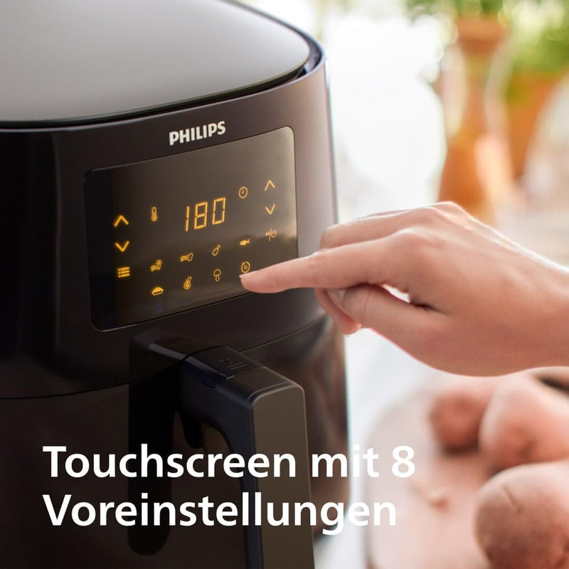 Philips Essential Airfryer XL - 6.2L, Fritteuse ohne Öl, Rapid Air Heisslufttechnologie, Touchscreen