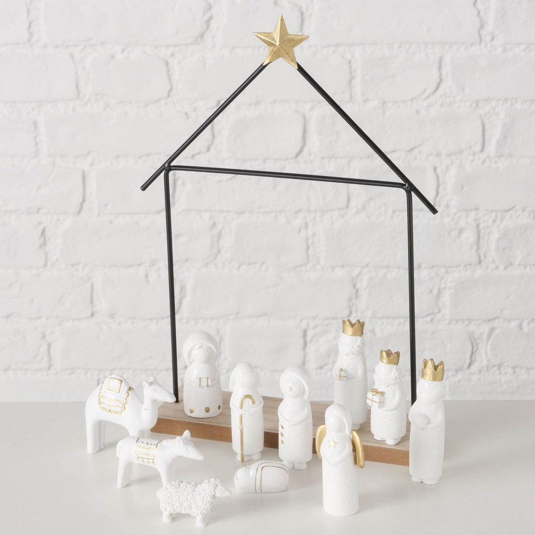 Boltze Home Minimalistische Weihnachtskrippe NATOS, 11 Figuren