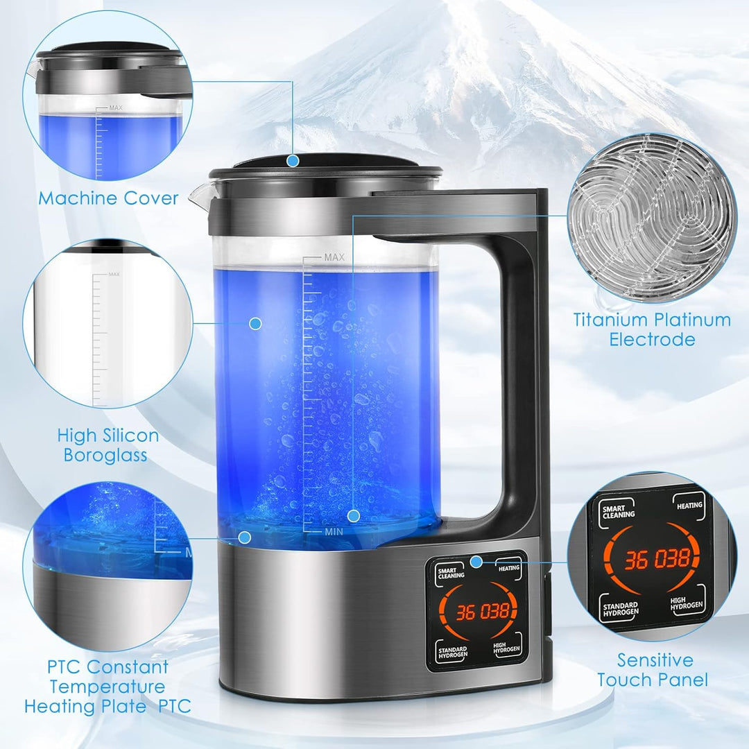 Wasserstoff Generator, 2L Wasserstoff Wassergenerator, Wasserstoffreiche Tragbar Wasserstoffgenerato