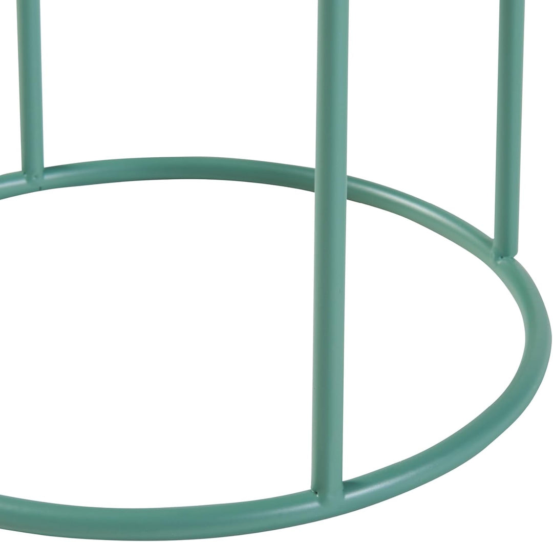 [en.casa] Blumenständer Assen Pflanzenständer mit Blumentopf Metall Grün Pflanzenregal 38 x 23,5 cm