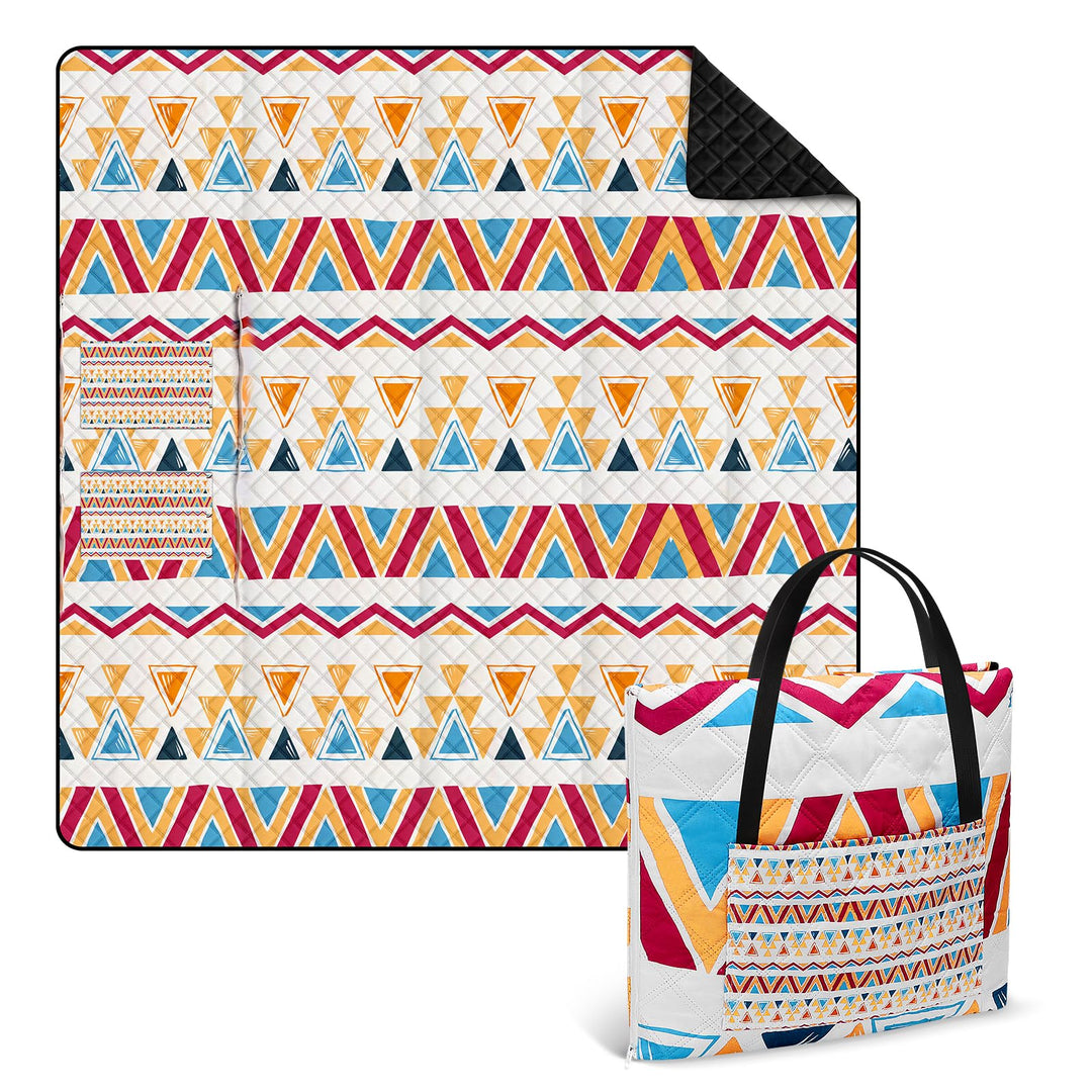 Ulikey Picknickdecke, 200 x 200 cm Stranddecke Sandfrei, Boho Picknickdecke Wasserdicht Isoliert, Tr