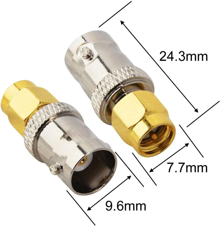 Boobrie Adapter BNC SMA Koaxialstecker SMA Stecker auf BNC-Buchse, Koaxialadapter für Antennen RF Ge