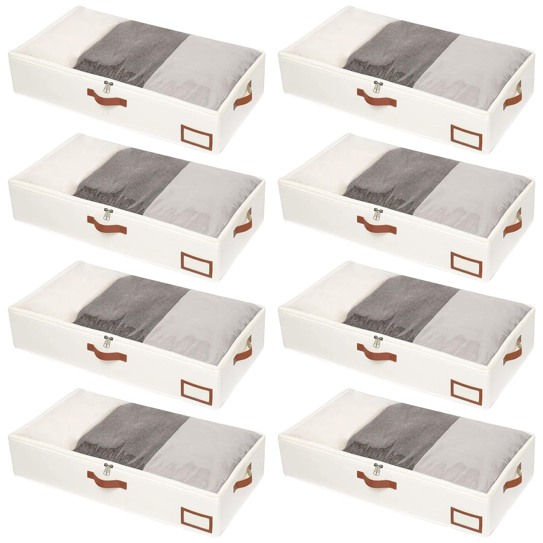8 Stück Unterbett Aufbewahrungsbox mit Aufbewahrung Deckel, 600D Hartschale Unterbettkommode mit Rei
