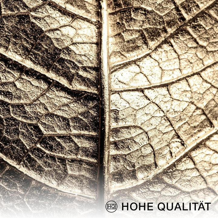 Novart Wandbilder Abstrakt Figuren Blätter - KOMPLETT AUFHÄNGFERTIG - Gold Grün Wohnzimmer Schlafzim