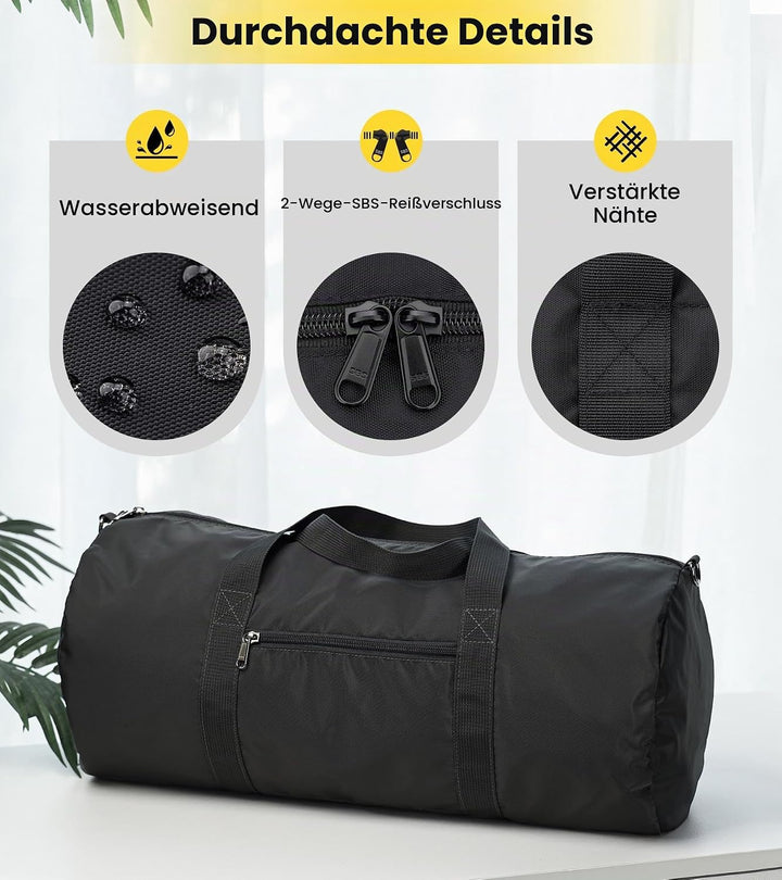 Vorspack 24 Inches Sporttasche Herren Damen - Faltbare Reisetasche Handgepäck with Innentasche Wasse