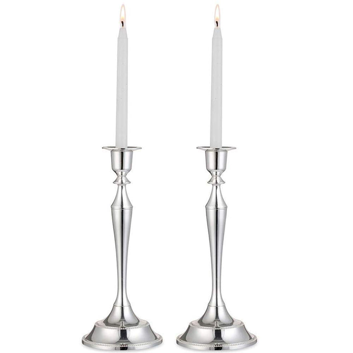 Nuptio Kerzenhalter für Kerzenständer – 2 Stück Silber Kerzenständer 24.5cm Hoch Konischer Kerzenhal