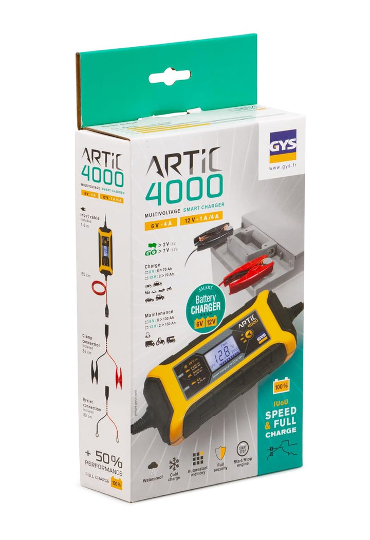 GYS Ladegeräte Mikroprozessor gesteuertes, automatisches Ladegerät Batterieladegeräte für Fahrzeuge