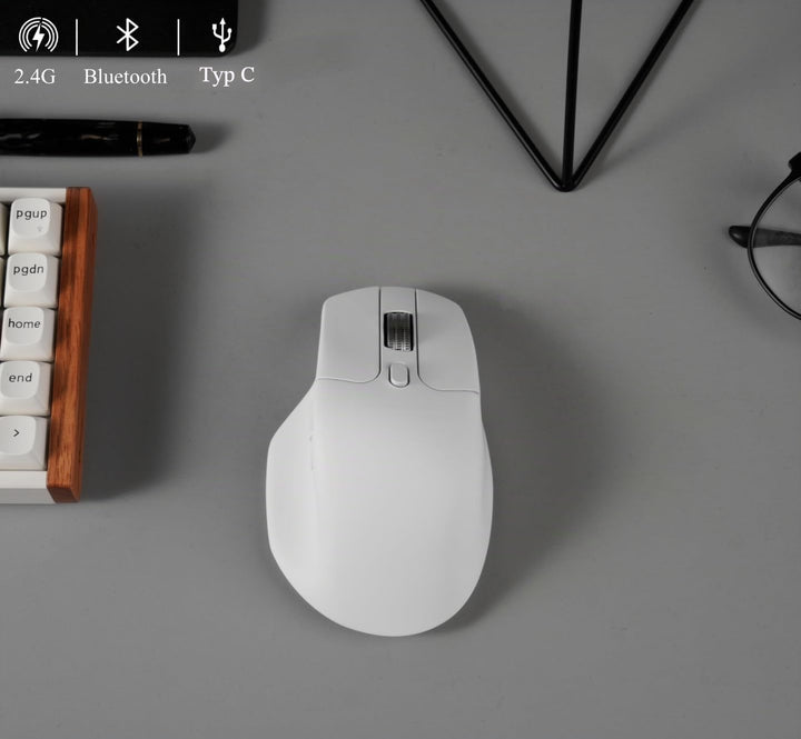 Keychron M6 8K Wireless Bluetooth/2.4 GHz/Kabelgebundene Optische Maus,8000Hz Leichtgewicht 86g Prog