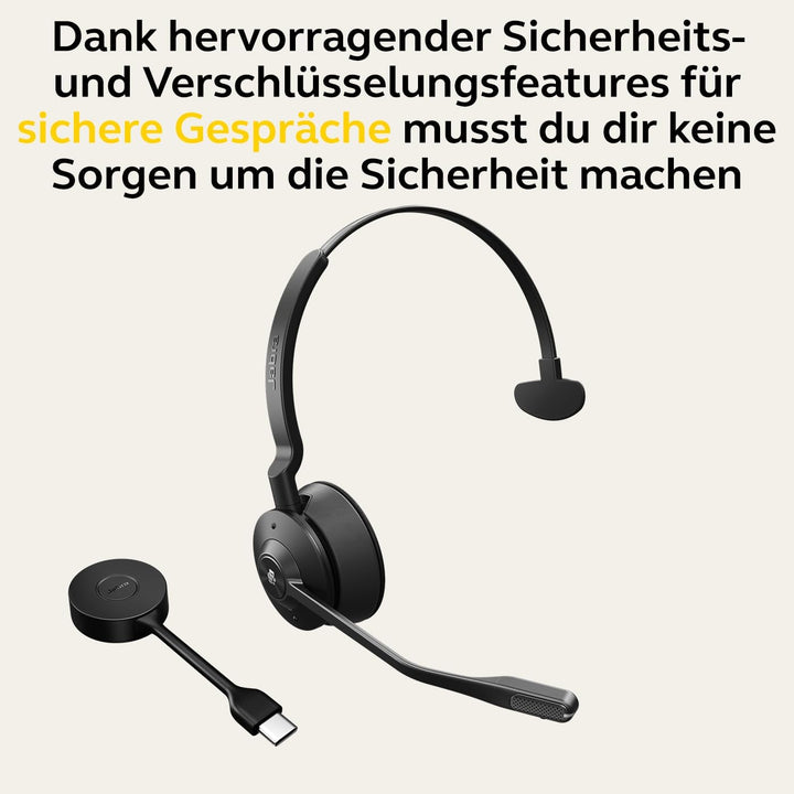 Jabra Engage 55 Schnurloses Mono Headset mit Link 400 USB-C DECT-Adapter - Mikrofon mit Geräuschunte