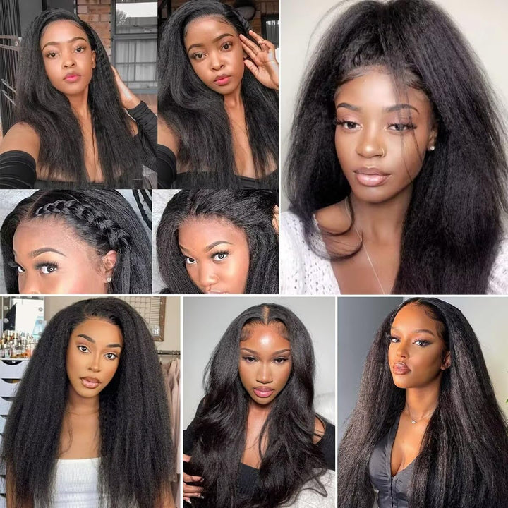 Ladiary Hair 9A Yaki Kinky Glattes Echthaar 3 Bündel, 100% Unverarbeitetes Brasilianisches Reines Ec