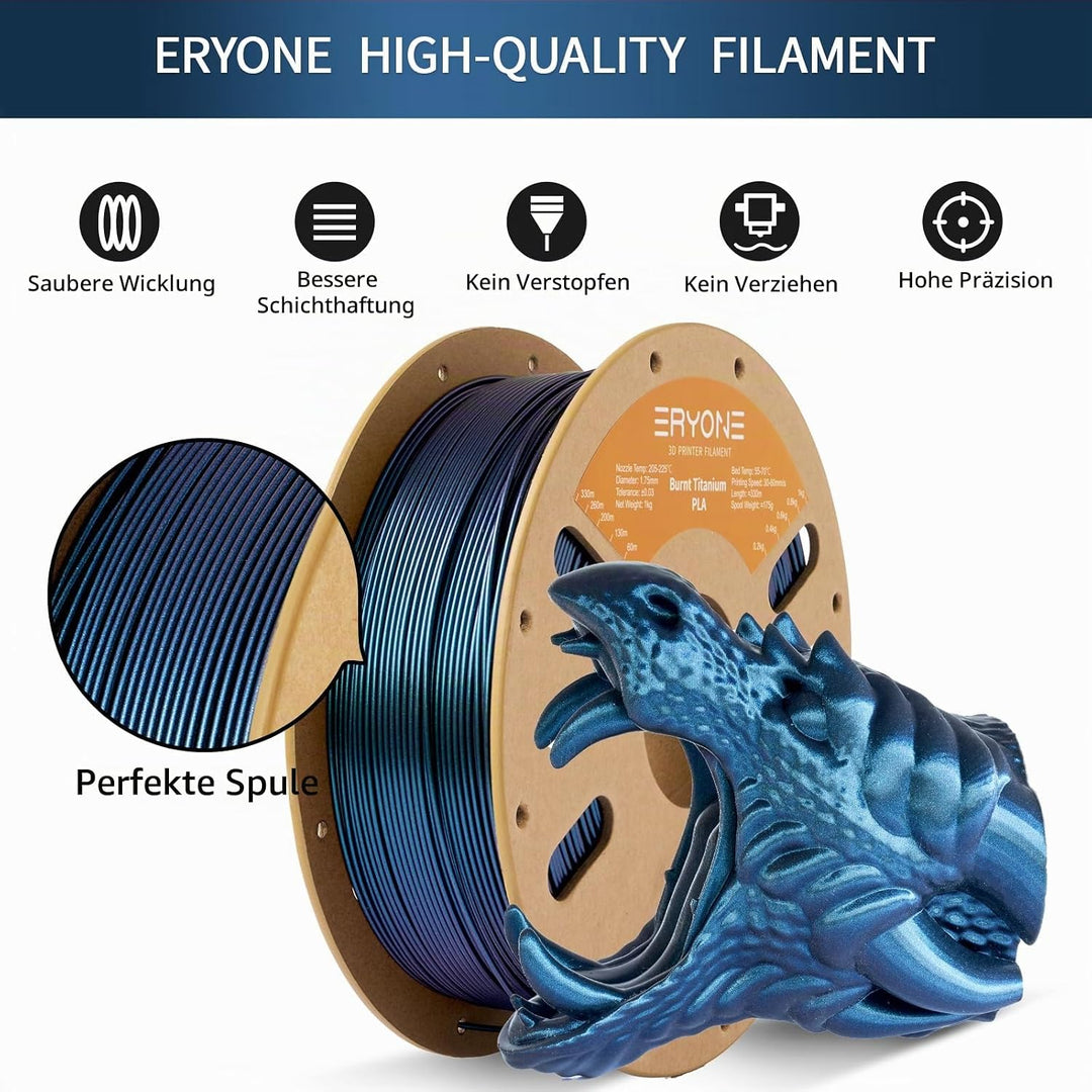 ERYONE Color Changeable PLA Filament 1.75mm +/-0.03mm for 3D Printer, Chameleon Changing Colors by L