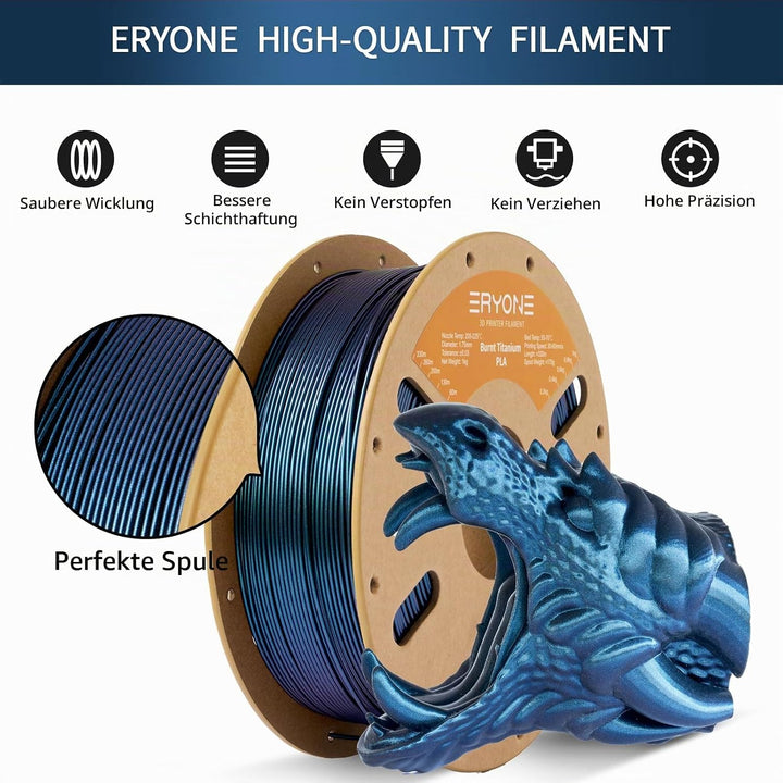ERYONE Color Changeable PLA Filament 1.75mm +/-0.03mm for 3D Printer, Chameleon Changing Colors by L