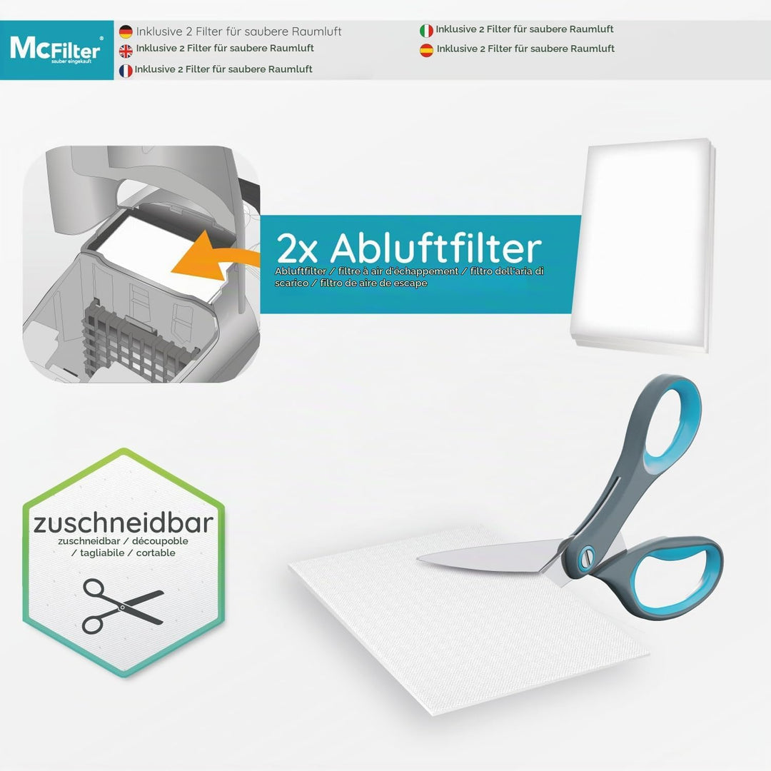 Mcfilter I 10 Staubsaugerbeutel geeignet für Siemens Baureihe VSZ3 - Serie Z 3.0 (Z3.0) und Baureihe
