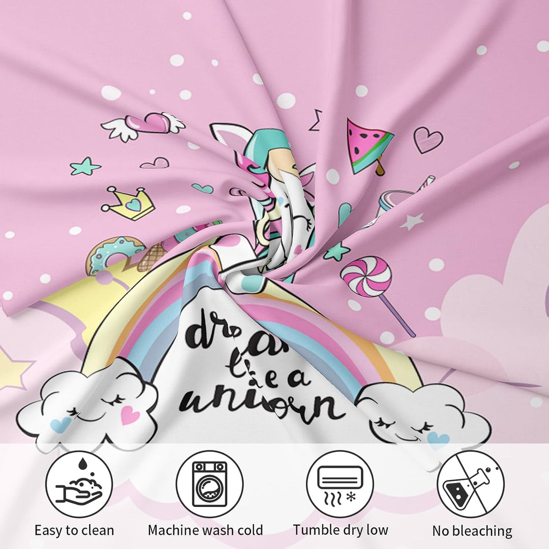 AVJWWD Einhorn Bettwäsche Set Kinder Mikrofaser Bettwäsche Cartoon Einhorn 3D Gedruckt Bettbezug 3 T