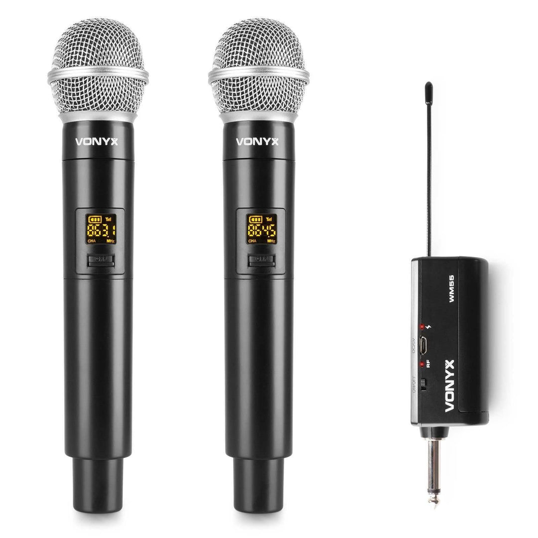 VONYX WM552 - Funk Mikrofon drahtlos, Doppel Set, Wireless UHF Microphone, kabelloses Mikrofonsystem