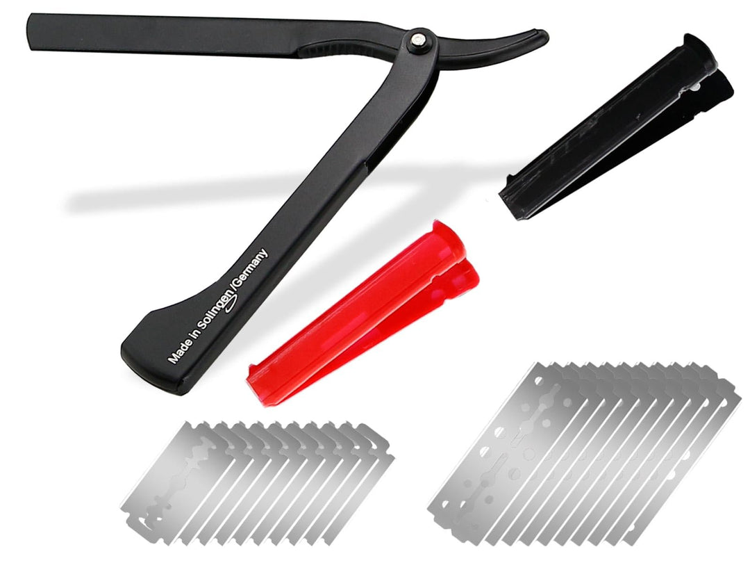 Solinger Rasiermesser Rasier-Set für Männer mit Wechselklingen Made in Germany Bartpflege Messer mit