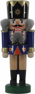Rudolphs Schatzkiste Nussknacker König dunkelblau Höhe 17,5cm NEU Weihnachten Seiffen Nutcracker Nüs