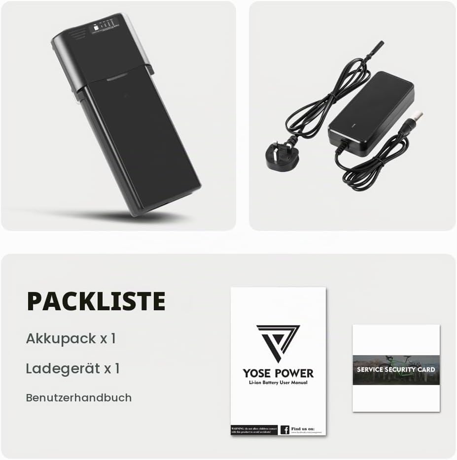 SHIMOST E-Bike Li-ion Batterie 36V 14,5Ah Hailong Akku mit Ladegerät für Elektrofahrrad Pedelec, Pas