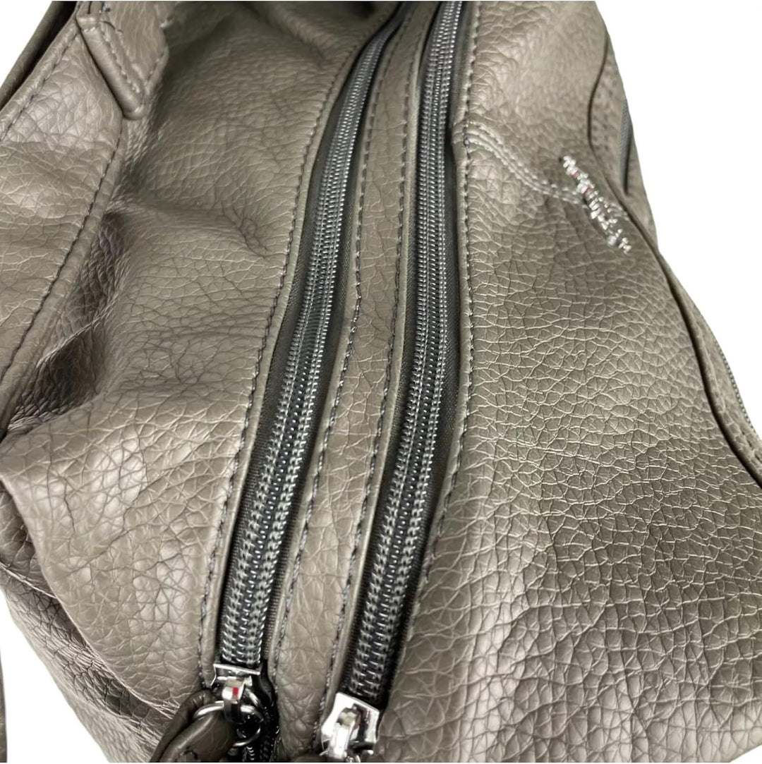 Rucksacktasche I 2in1 Damen Rucksack und Handtasche in Einem I Schultertasche einfarbig uni und bati