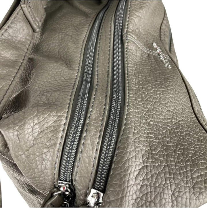 Rucksacktasche I 2in1 Damen Rucksack und Handtasche in Einem I Schultertasche einfarbig uni und bati