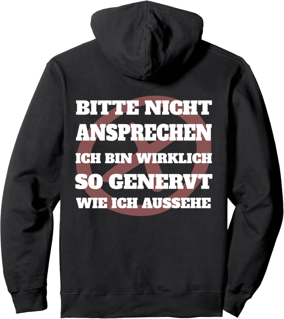 Langschläfer Genervt Miesepeter Morgenmuffel Spruch Pullover Hoodie