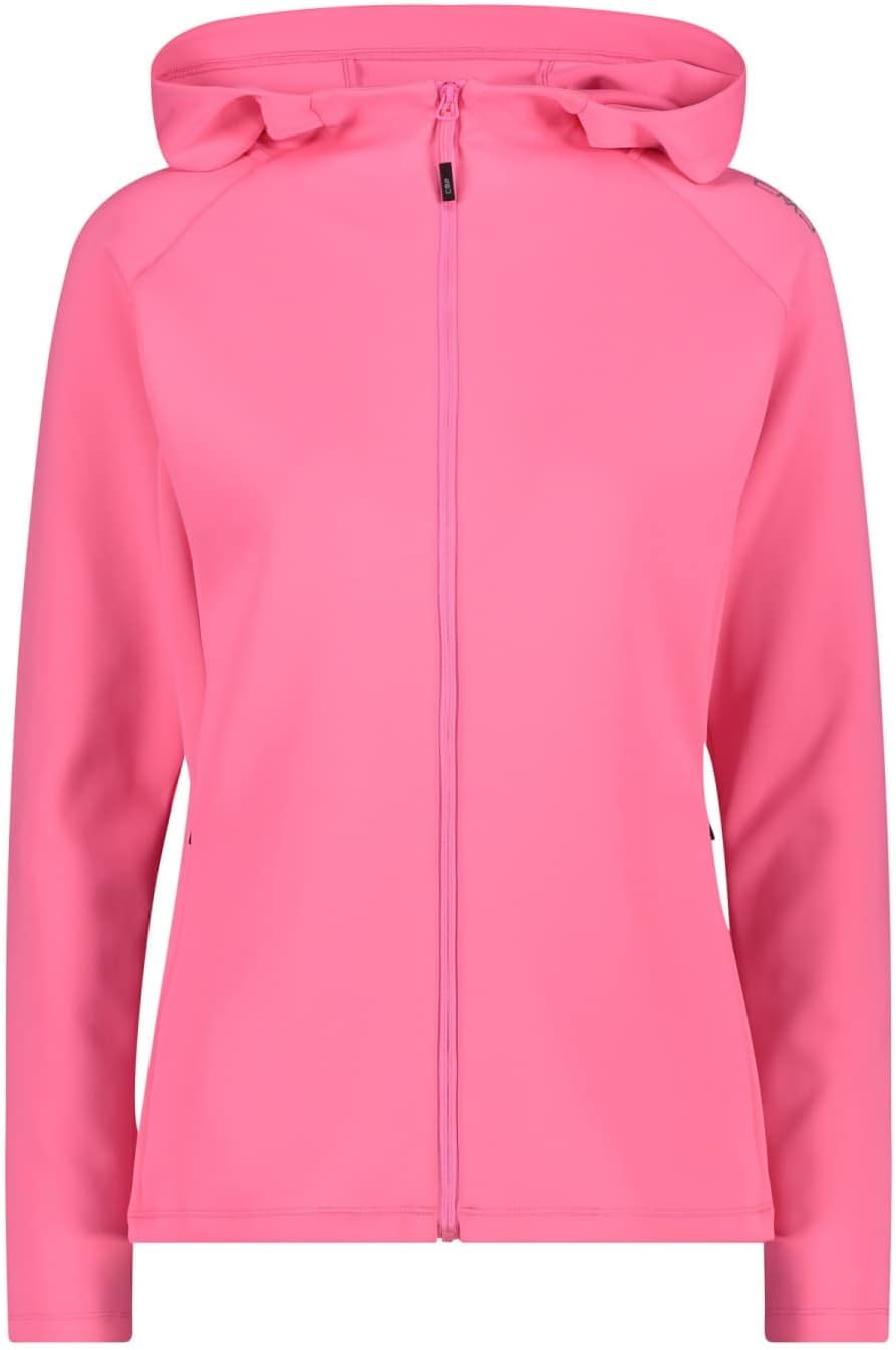 CMP Sweatjacke mit durchgehendem Reissverschluss und Kapuze für Damen Rosa 42, Rosa 42