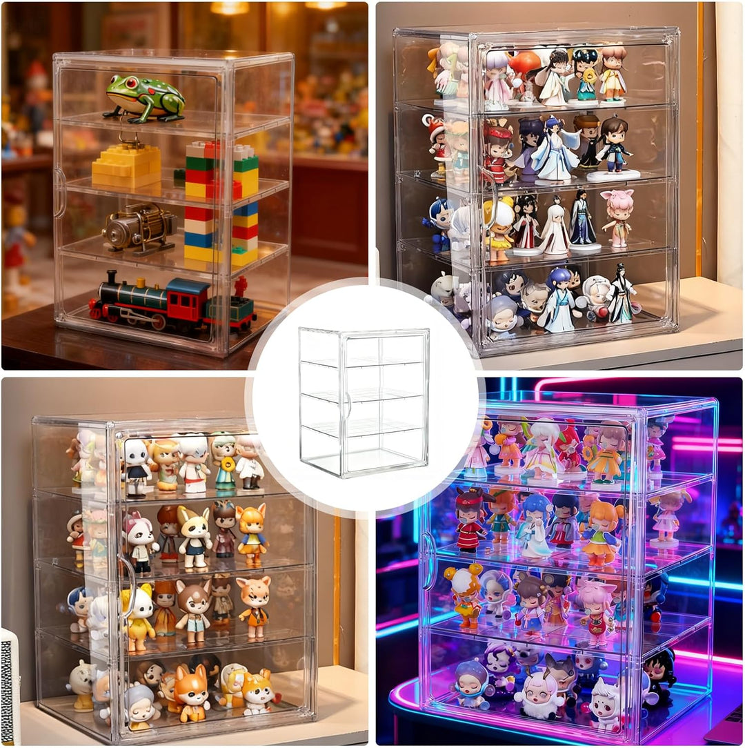 Brotaufbewahrungsbox Acrylbox: 4 Schichten Magnetische Anziehung Gross Transparente Brotbox mit 3 Pa